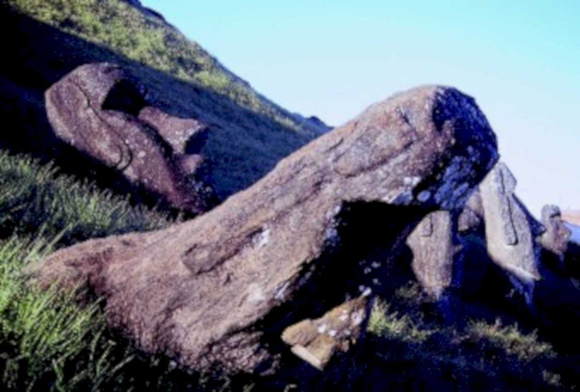 moai statues rapa1980s 1990s A4 Photo Print