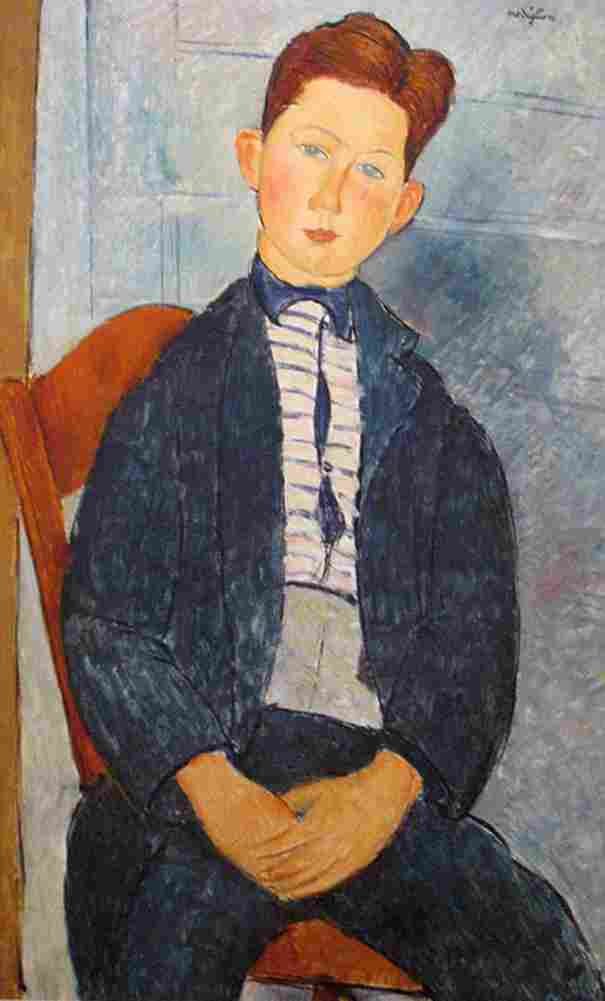 mod Boy in a Striped Sweater Art A4 Photo Print