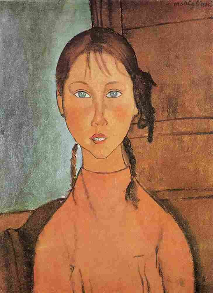 mod a Girl with Braids Art A4 Photo Print