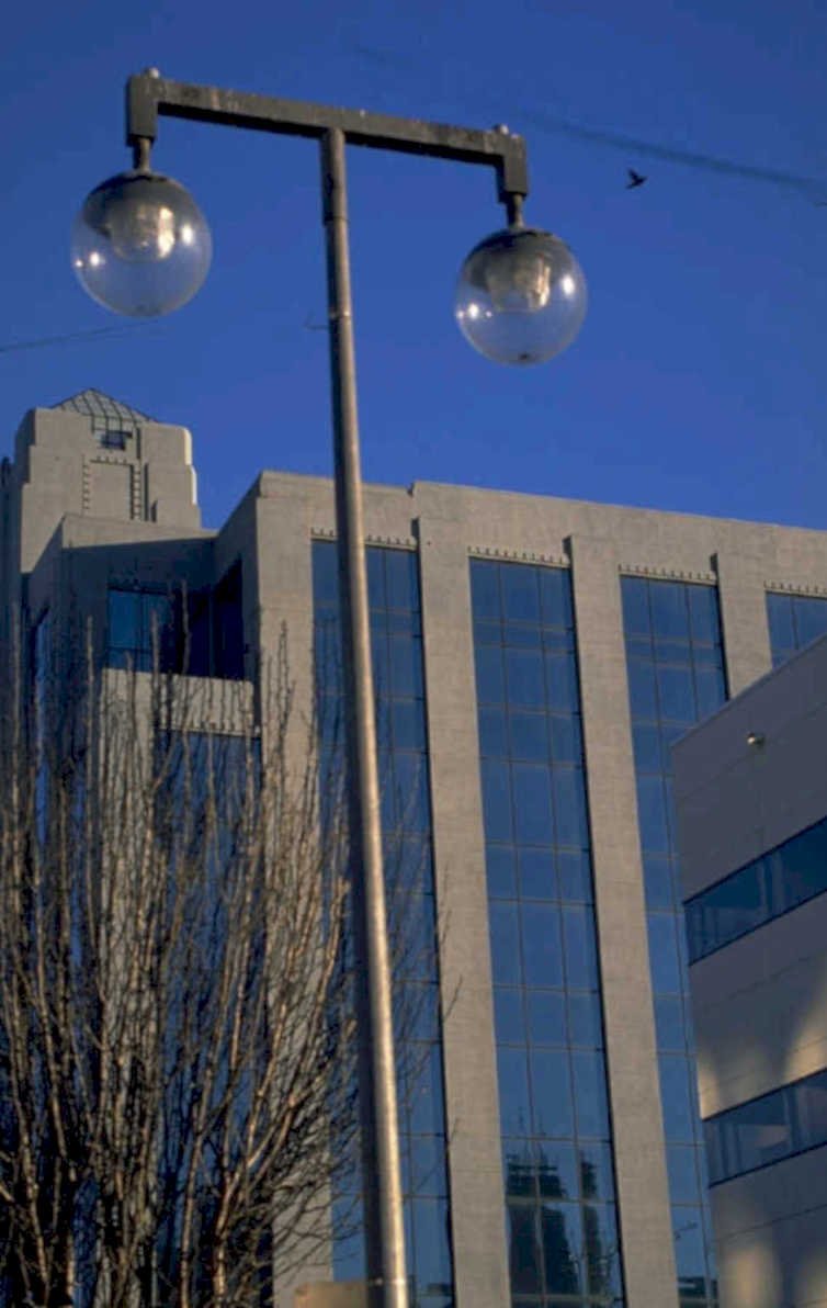 modern building streetlight 1980s 1990s A4 Photo Print
