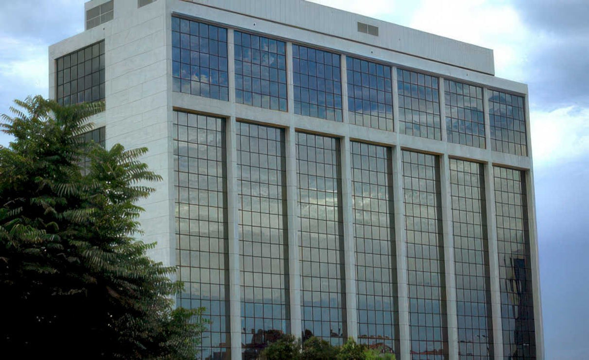 modern office building 2 Vintage A4 Photo Print