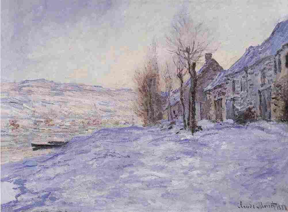 mon Lavacourt Under Snow Art A4 Photo Print