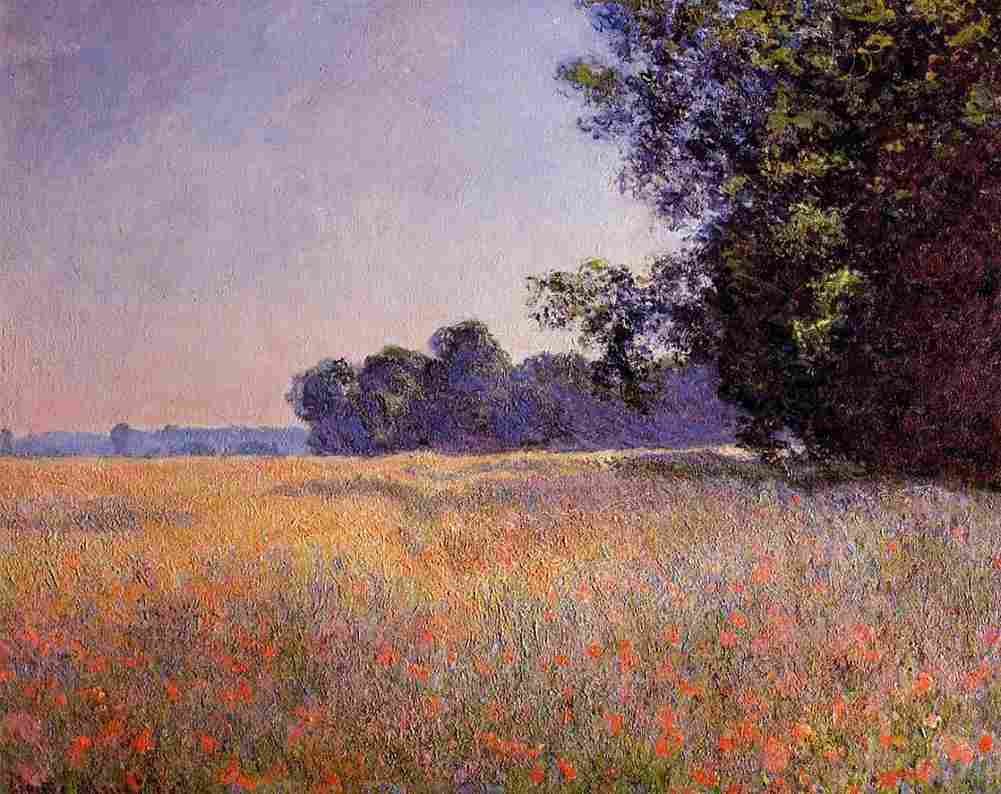 mon Poppy Field Giverny Art A4 Photo Print