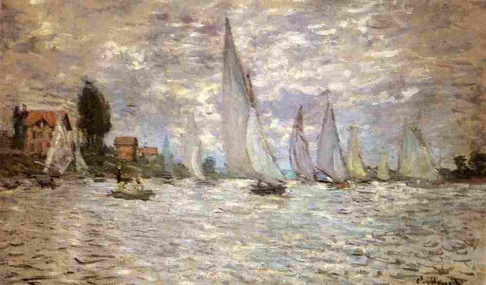 mon a Boats Regatta at Argenteuil Art A4 Photo Print