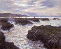 mon a Rocks at Pourville Low Tide Art A4 Photo Print
