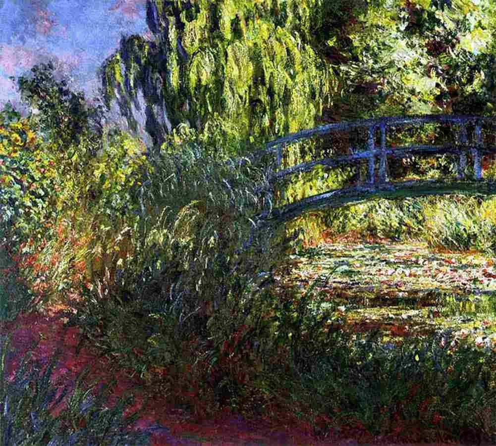 mon waterlily pond and path by the water Art A4 Photo Print