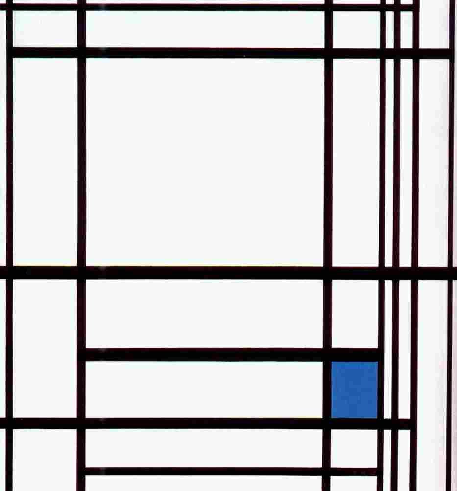 mondrian composition de lignes couleur three Art A4 Photo Print