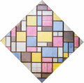mondrian composition with grid six Art A4 Photo Print