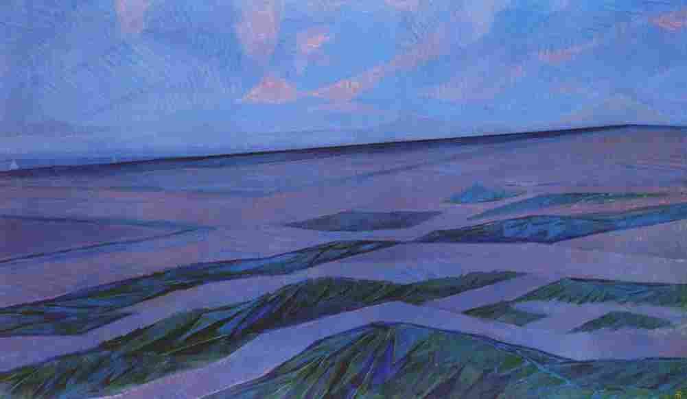 mondrian dune landscape Art A4 Photo Print
