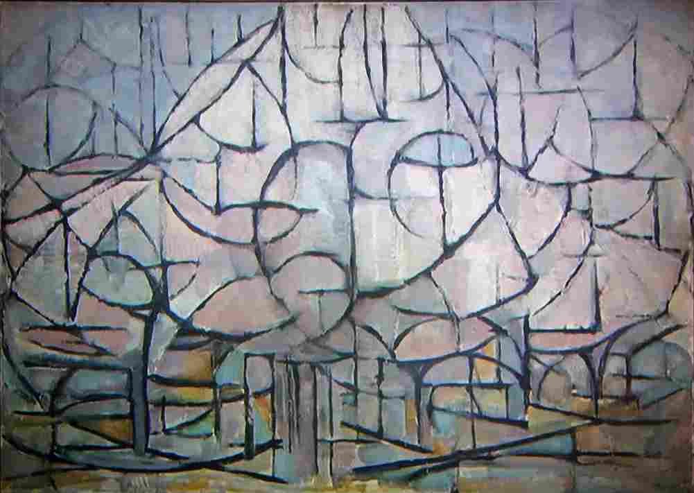 mondrian flowering trees Art A4 Photo Print