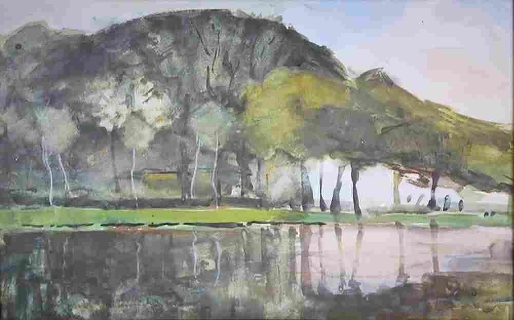 mondrian geinrust farm with saplings Art A4 Photo Print