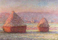 monet haystacks frost Art A4 Photo Print
