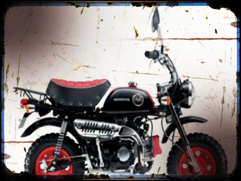monkey A4 Photo Print Motorbike Vintage Aged