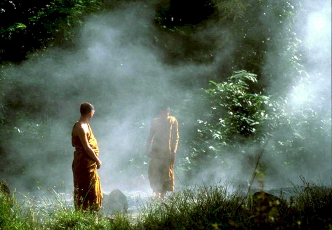 monks forest scene1980s 1990s A4 Photo Print