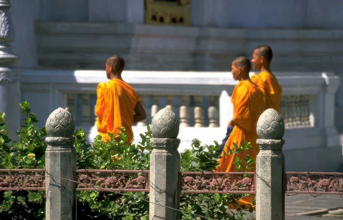 monks temple shadows Vintage A4 Photo Print