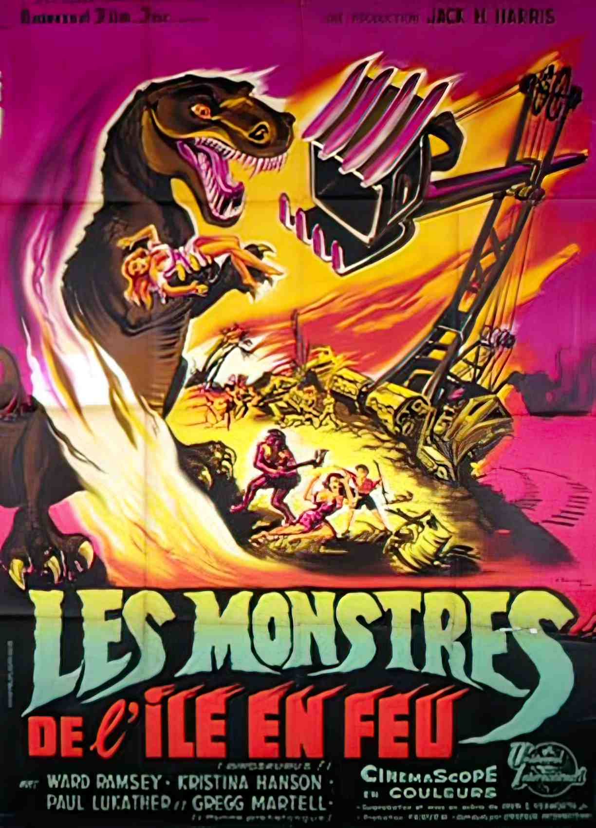 monstres de l ile en feu Advert A4 Photo Print