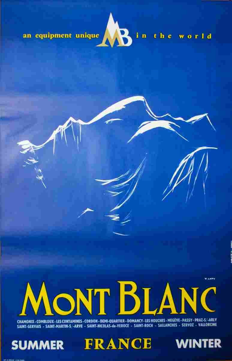 mont blanc chamonix yves laty 1980 4 Advert A4 Photo Print