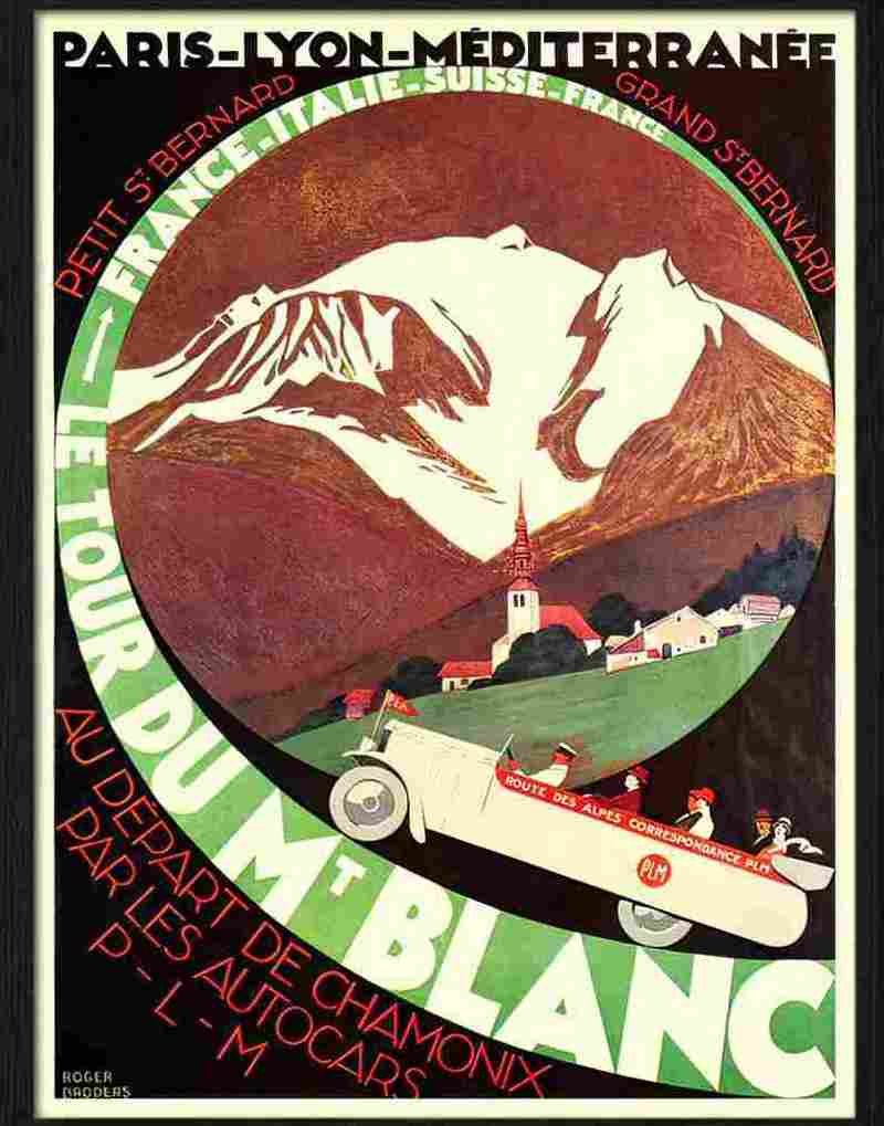mont blanc travel poster roger broders 1927 2 Advert A4 Photo Print