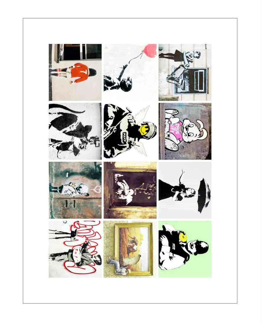 montage atm plus banksy 1520 light A4 Photo Print