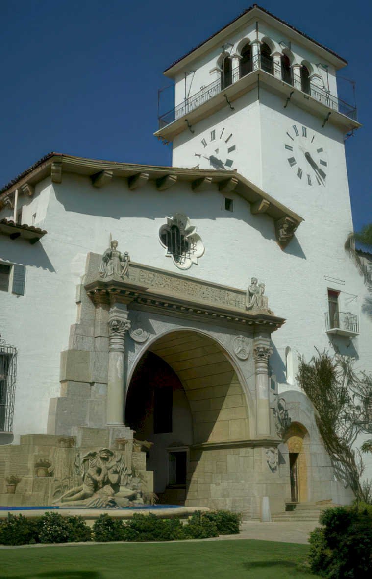 montecito estate clocktower Vintage A4 Photo Print