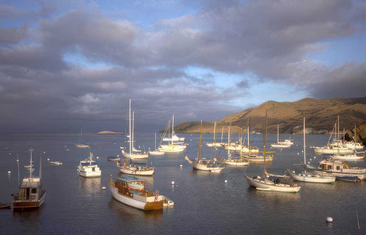 monterey boats sailboats Vintage A4 Photo Print