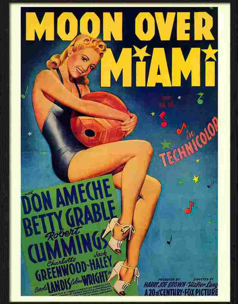 moon over miami betty grable movie poster Advert A4 Photo Print