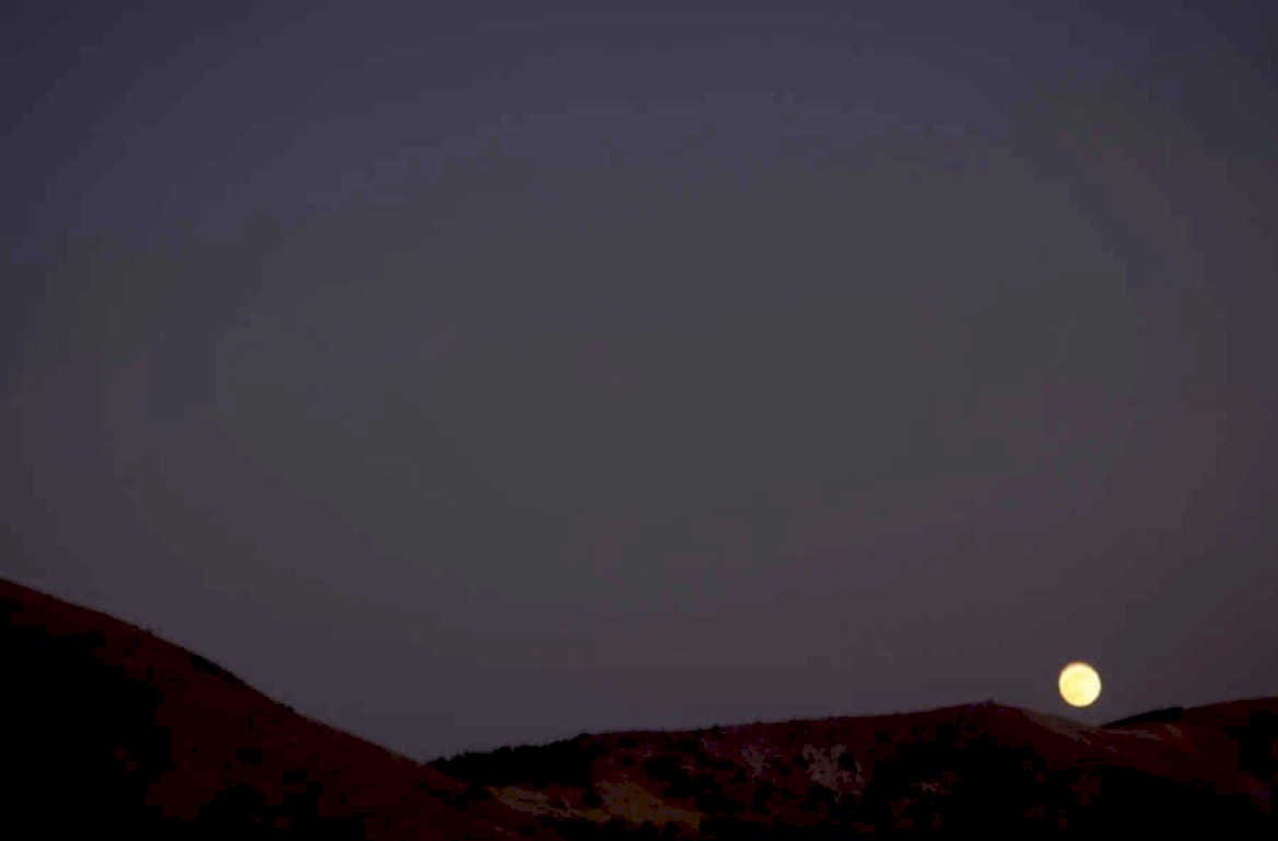 moonlit hills evening 1980s 1990s A4 Photo Print