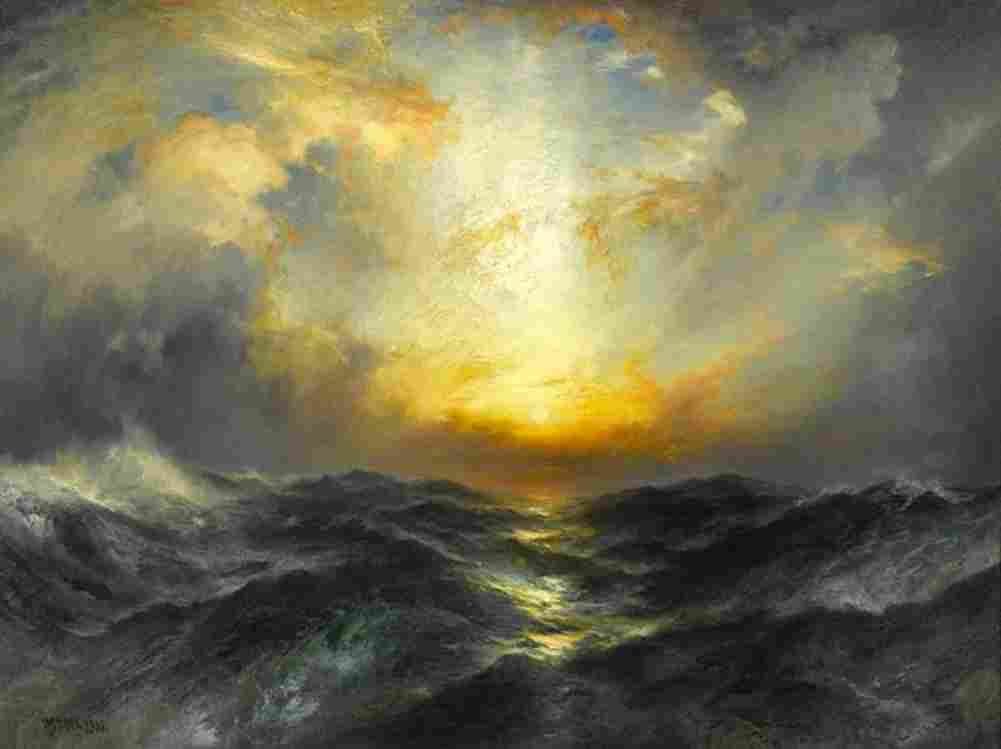 mor Sunset at Sea Art A4 Photo Print
