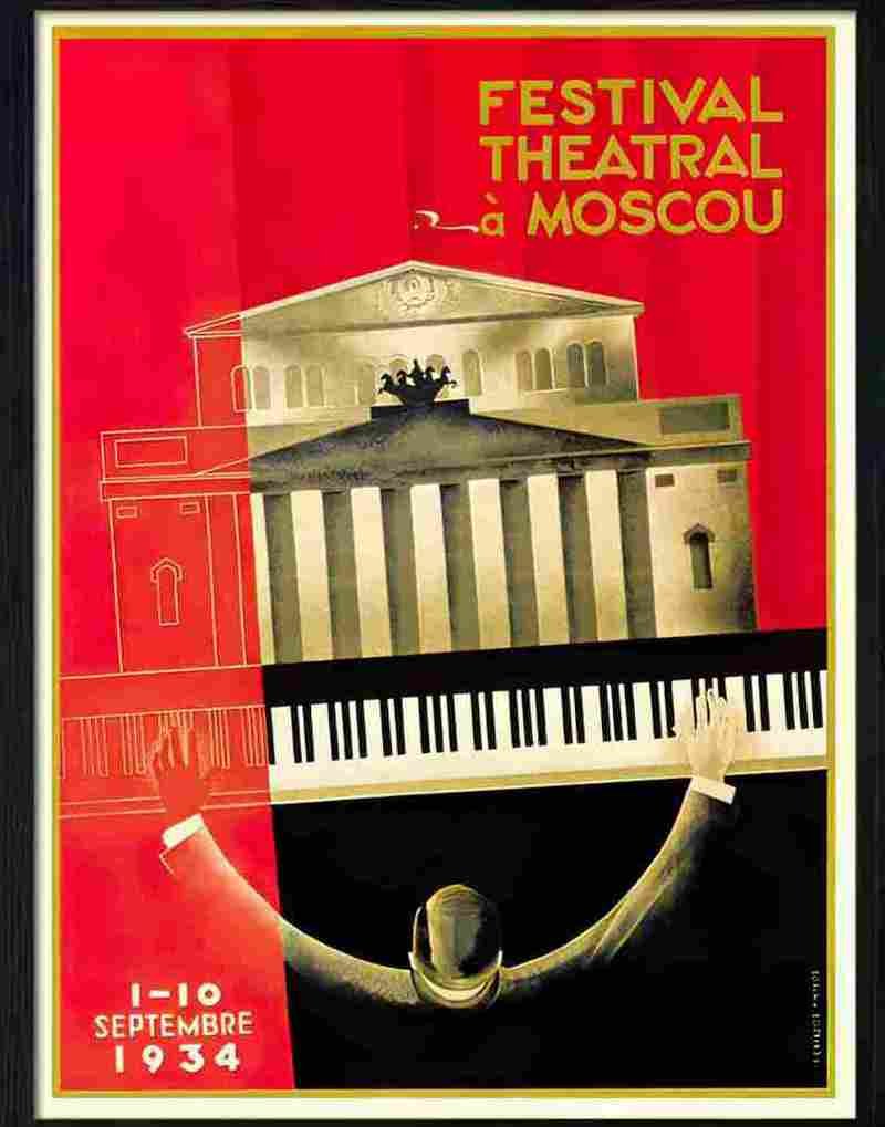 moscow theatre poster 1934 Advert A4 Photo Print