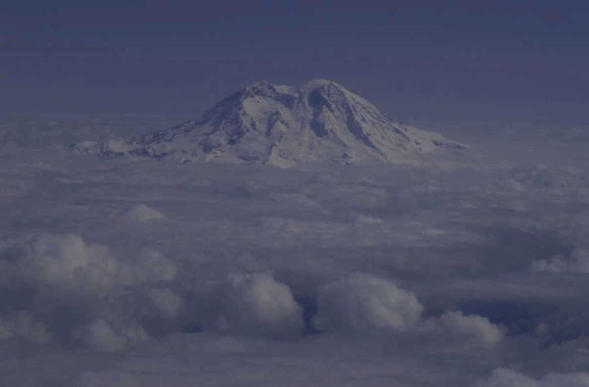 mount rainier clouds 1980s 1990s A4 Photo Print