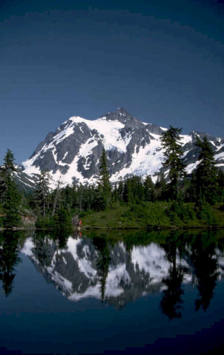 mount rainier reflection 1980s 1990s A4 Photo Print