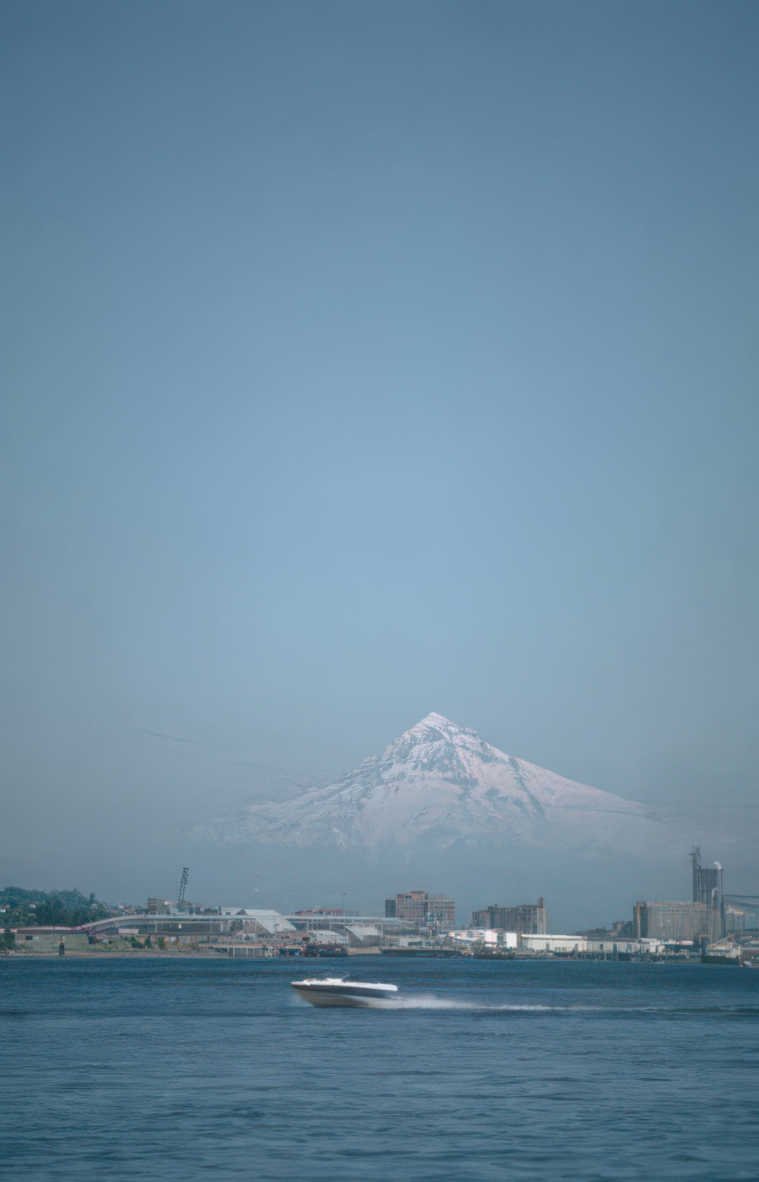 mount rainier speedboat Vintage A4 Photo Print