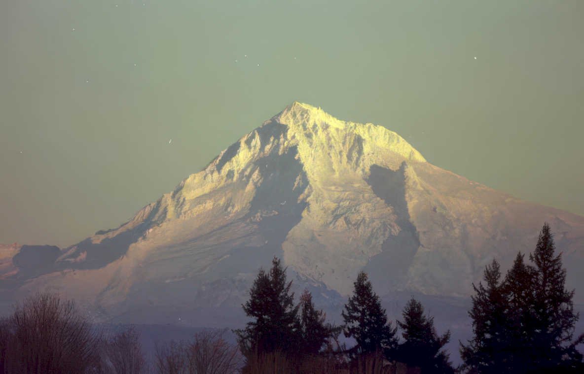mount rainier sunrise Vintage A4 Photo Print