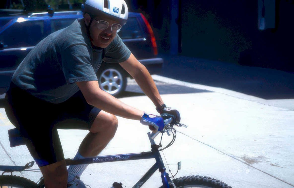 mountain bike ride Vintage A4 Photo Print