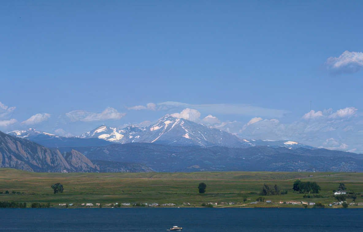 mountain lake montana Vintage A4 Photo Print