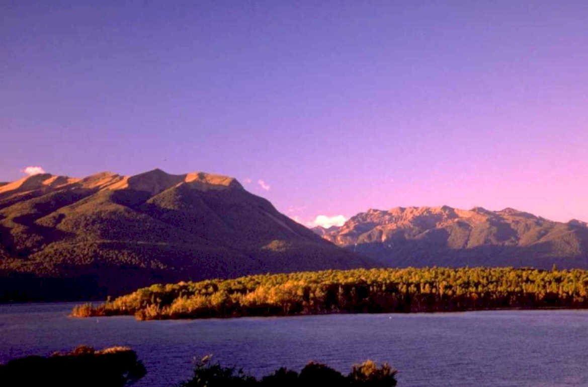 mountain lake twilight 1980s 1990s A4 Photo Print