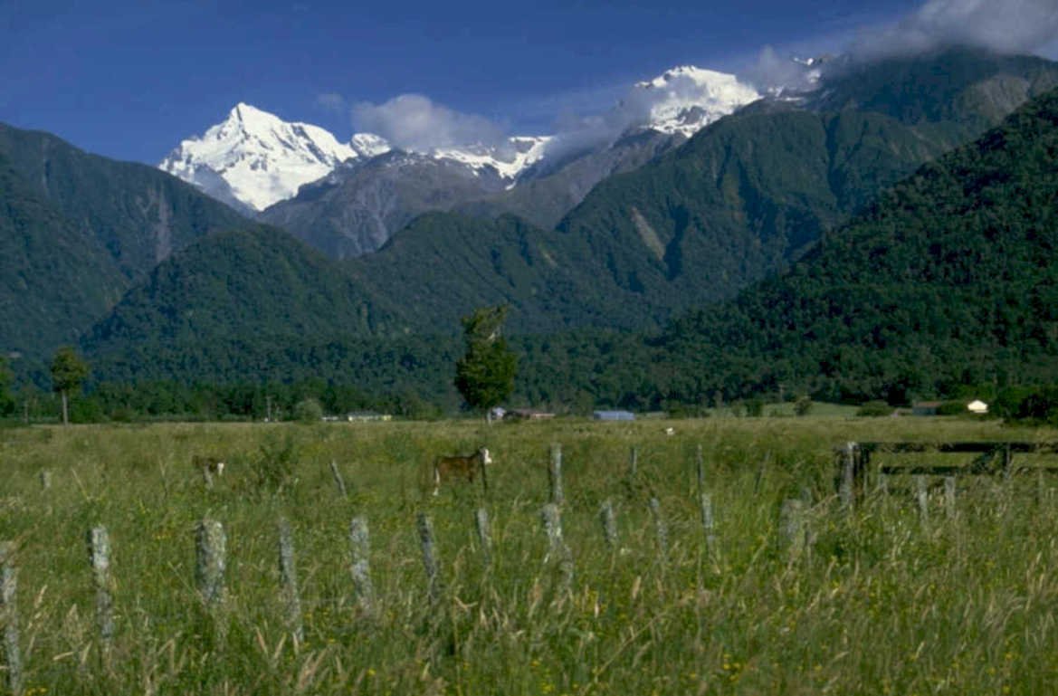 mountain range newzealand 1980s 1990s A4 Photo Print