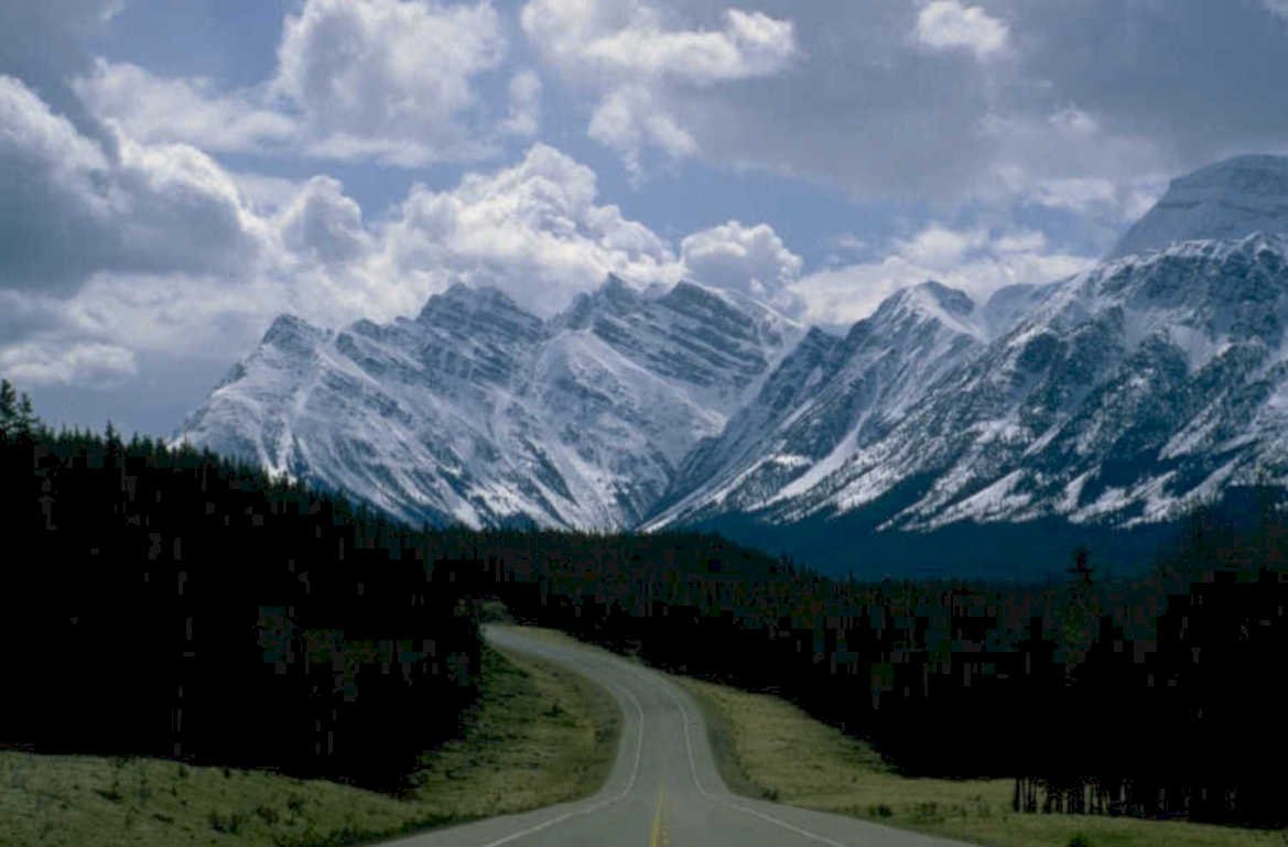 mountain road banff 1980s 1990s A4 Photo Print