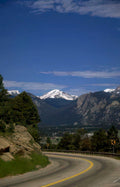 mountain road curve Vintage A4 Photo Print