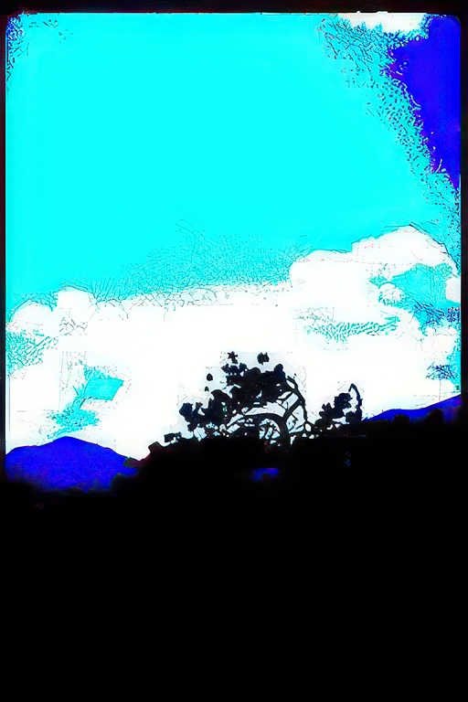 mountain sky scape Vintage A4 Photo Print