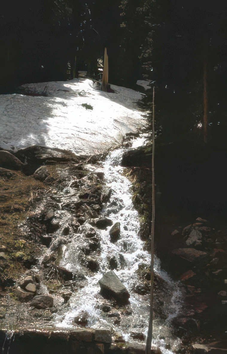 mountain stream waterfall Vintage A4 Photo Print