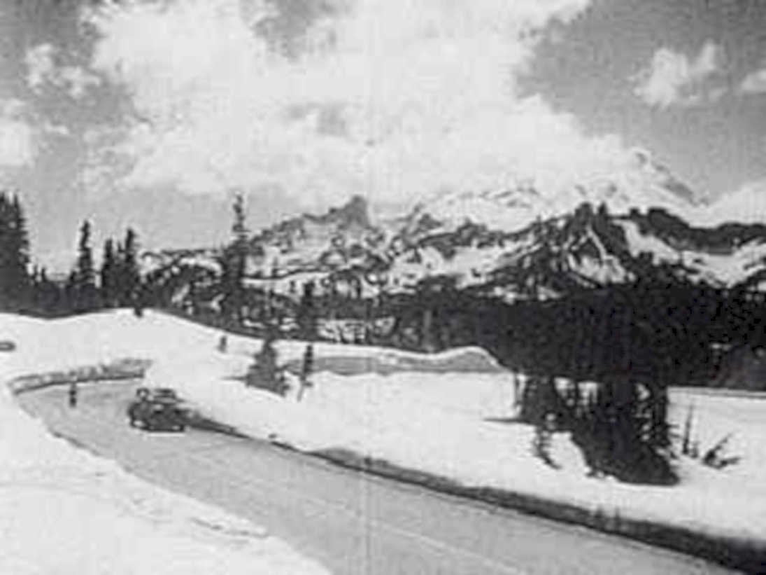 mountainroadwinter1980s 1990s A4 Photo Print