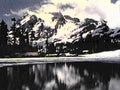 mountains lake reflected1980s 1990s A4 Photo Print