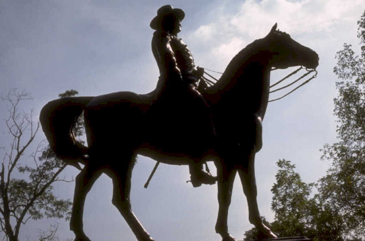 mounted equestrian statue 1980s 1990s A4 Photo Print