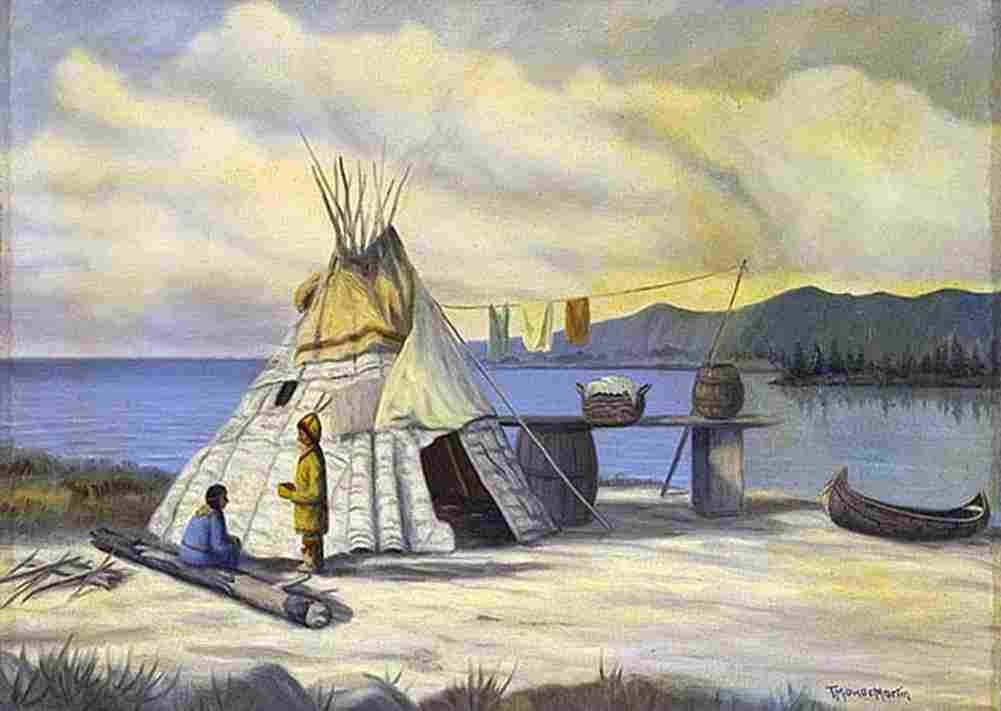 mow Canadian Indian Encampment Art A4 Photo Print