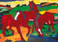 mrc The Large Red Horses Art A4 Photo Print