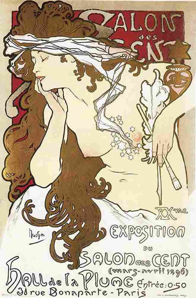 muc Salon des Cent 1896 Art A4 Photo Print