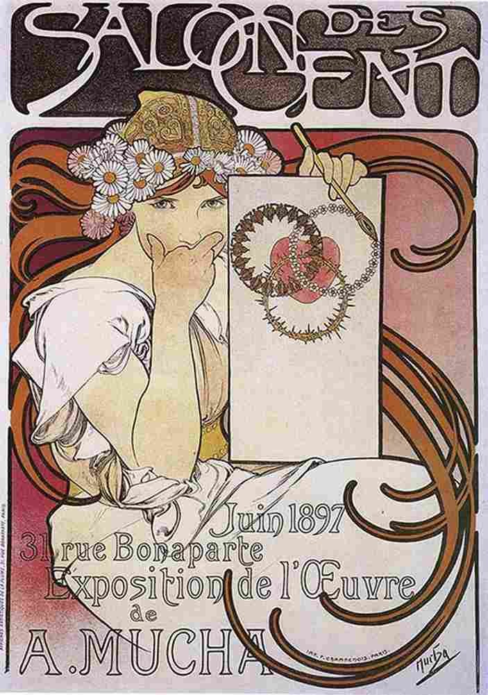 muc Salon des Cent 1897 Art A4 Photo Print