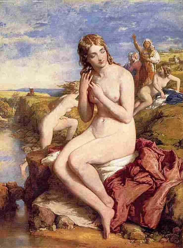 mul Bathers Surprised Art A4 Photo Print