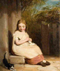mul Girl with a Kitten Art A4 Photo Print